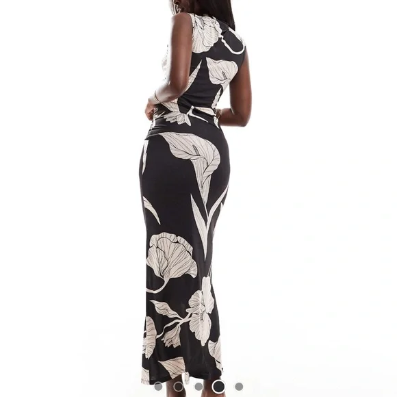 NWOT - ASOS DESIGN - Slinky Assymetric Top and Maxi Skirt Set - M - Picture 4 of 10